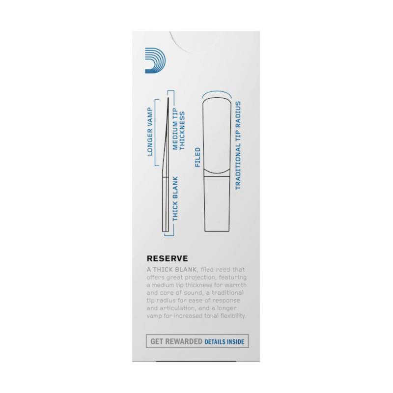Тростини для кларнету бас D'Addario DER0530 Reserve Bass Clarinet Reeds #3.0 - 5-Pack (5 шт.)