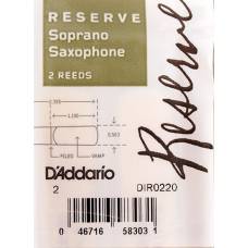 Тростини для саксофона сопрано D'Addario DIR0220 Reserve Soprano Saxaphone Reeds #2.0 - 2-Pack (2 шт.)