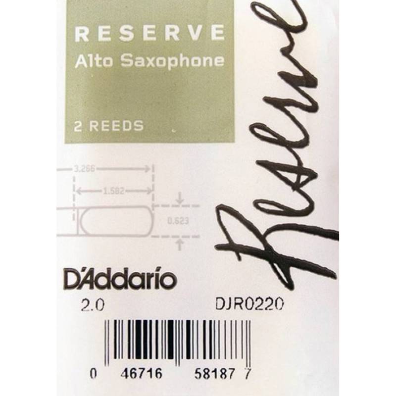 Тростини для саксофона альт D'Addario DJR0220 Reserve Alto Saxophone Reeds #2.0 - 2-Pack (2 шт.)
