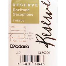 Тростини для саксофона баритон D'Addario DLR0220 Reserve Baritone Saxophone Reeds #2.0 - 2-Pack (2 шт.)