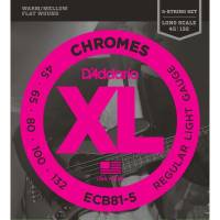 Струны для бас-гитары D'Addario ECB81-5 Chromes Flatwound Regular Light 45/132