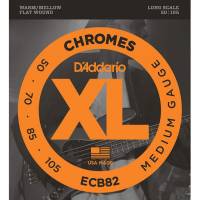 Струны для бас-гитары D'Addario ECB82 Chromes Flatwound Medium 50/105