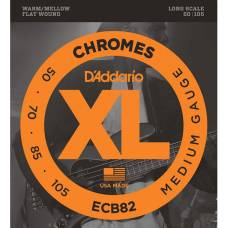 Струны для бас-гитары D'Addario ECB82 Chromes Flatwound Medium 50/105
