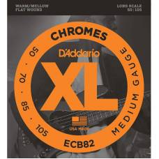Струни для бас-гітари D'Addario ECB82 Chromes Flatwound Medium 50/105