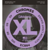 Струны для бас-гитары D'Addario ECB84 Chromes Flatwound Custom Light 40/100