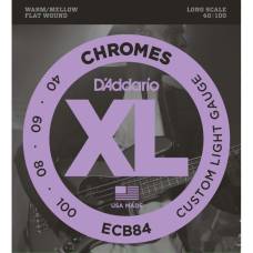 Струны для бас-гитары D'Addario ECB84 Chromes Flatwound Custom Light 40/100