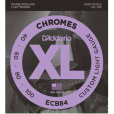Струни для бас-гітари D'Addario ECB84 Chromes Flatwound Custom Light 40/100