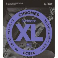 Струны для электрогитары D'Addario ECG24 Chromes Flat Wound Jazz Light 11/50