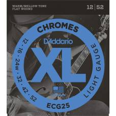 Струны для электрогитары D'Addario ECG25 Chromes Flat Wound Light 12/52