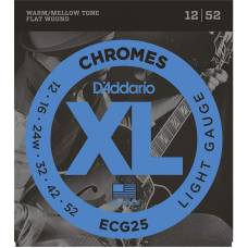 Струни для електрогітари D'Addario ECG25 Chromes Flat Wound Light 12/52