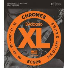Струны для электрогитары D'Addario ECG26 Chromes Flat Wound Medium 13/56