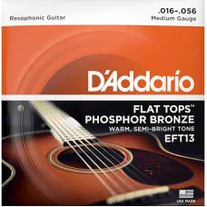Струны для акустической гитары D'Addario EFT13 Phosphor Bronze Flat Tops Medium 16/56