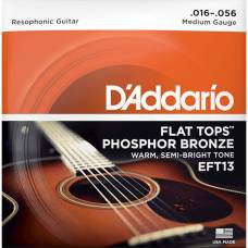 Струны для акустической гитары D'Addario EFT13 Phosphor Bronze Flat Tops Medium 16/56