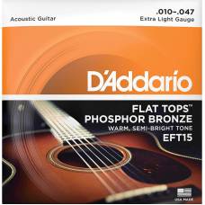 Струни для акустичної гітари D'Addario EFT15 Phosphor Bronze Flat Tops Extra Light 10/47
