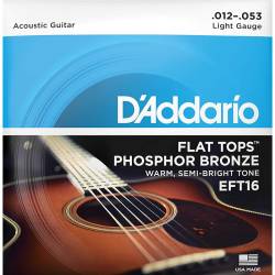 Струни для акустичної гітари D'Addario EFT16 Phosphor Bronze Flat Tops Light 12/53