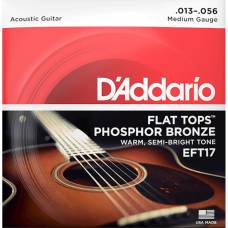 Струны для акустической гитары D'Addario EFT17 Phosphor Bronze Flat Tops Medium 13/56