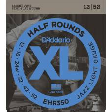 Струны для электрогитары D'Addario EHR350 Half Rounds Jazz Light 12/52