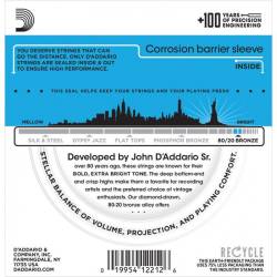 Струни для акустичної гітари D'Addario EJ11 80/20 Bronze Light 12/53