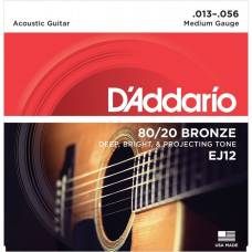 Струны для акустической гитары D'Addario EJ12 80/20 Bronze Medium 13/56