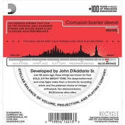 Струни для акустичної гітари D'Addario EJ12 80/20 Bronze Medium 13/56