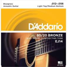 Струни для акустичної гітари D'Addario EJ14 80/20 Bronze Light Top/Medium Bottom 12/56