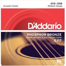 Струни для акустичної гітари D'Addario EJ17 Phosphor Bronze Medium 13/56