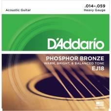 Струны для акустической гитары D'Addario EJ18 Phosphor Bronze Heavy 14/59