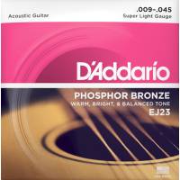 Струны для акустической гитары D'Addario EJ23 Phosphor Bronze Super Light 9/45