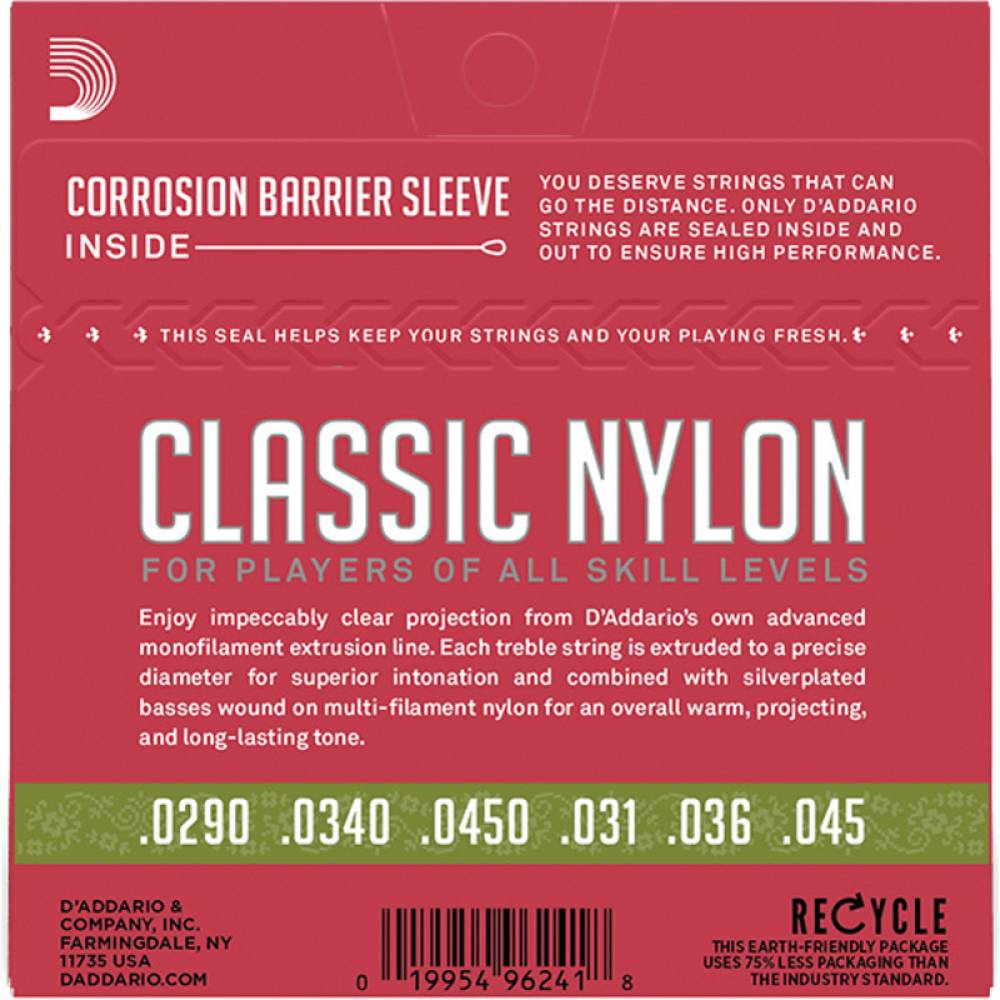 Струни для класичної гітари D'Addario EJ27N 1/2 Student Nylon Normal Tension