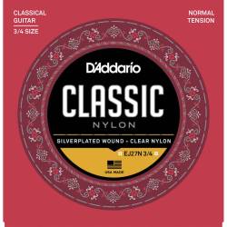Струни для класичної гітари D'Addario EJ27N 3/4 Student Nylon Normal Tension