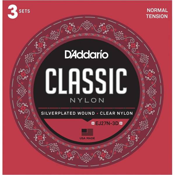 Струны для классической гитары 3 Sets D'Addario EJ27N-3D Student Nylon Normal Tension