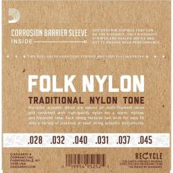 Струны для классической гитары D'Addario EJ34 Folk Ball End 80/20 Bronze/Black Nylon Trebles Струны для классической гитары D'Addario EJ34 Folk Ball End 80/20 Bronze/Black Nylon Trebles