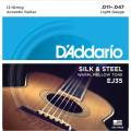 Струни для акустичної гітари D'Addario EJ35 Silk & Steel Light 12-Strings 11/47