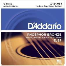 Струни для акустичної гітари D'Addario EJ37 Phosphor Bronze Medium Top/Heavy Bottom 12-Strings 12/54