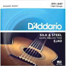 Струны для акустической гитары D'Addario EJ40 Silk & Steel Folk 11/47