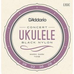 Струны для укулеле D'Addario EJ53C Black Nylon Concert 26/28