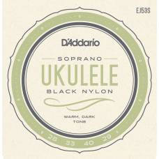 Струны для укулеле D'Addario EJ53S Black Nylon Soprano 28/29