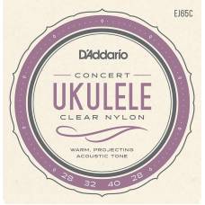Струни для укулеле D'Addario EJ65C Clear Nylon Concert 28/28
