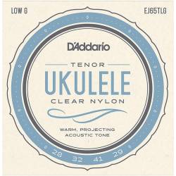 Струны для укулеле D'Addario EJ65TLG Clear Nylon Tenor 28/29