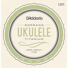 Струны для укулеле D'Addario EJ87S Titamium Soprano 28/29