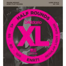 Струны для бас-гитары D'Addario ENR71 Nickel Half Rounds Wound Regular Light 45/100