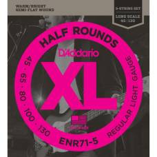 Струны для бас-гитары D'Addario ENR71-5 Nickel Half Rounds Wound Regular Light 5 Strings 45/130