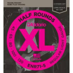Струны для бас-гитары D'Addario ENR71-5 Nickel Half Rounds Wound Regular Light 5 Strings 45/130