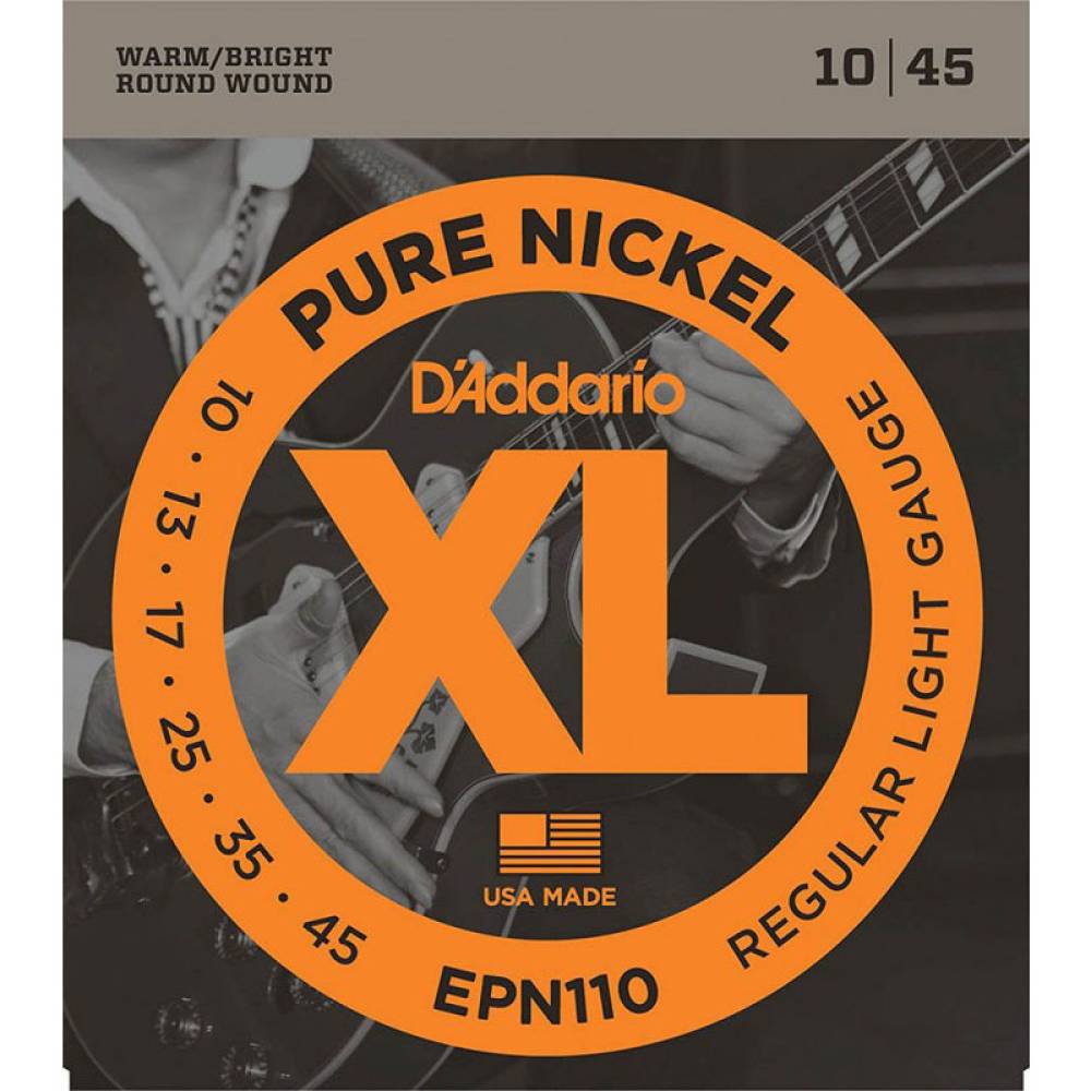 Струни для електрогітари D'Addario EPN110 Pure Nickel Regular Light 10/45