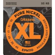 Струны для электрогитары D'Addario EPN110 Pure Nickel Regular Light 10/45