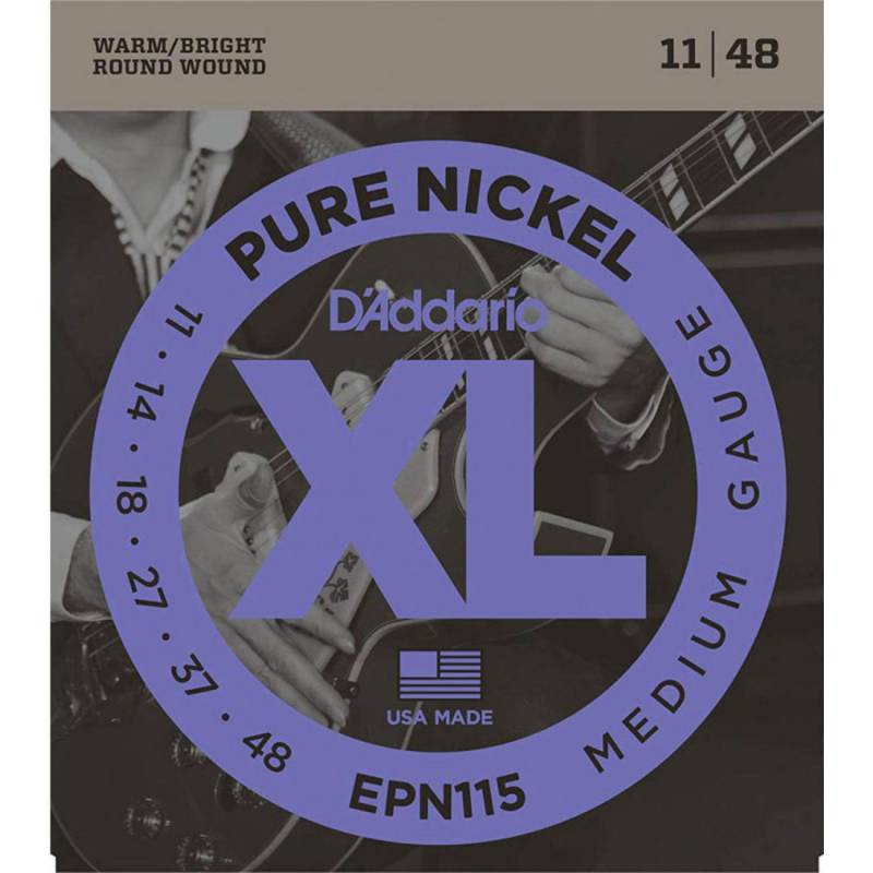 Струны для электрогитары D'Addario EPN115 Pure Nickel Medium 11/48