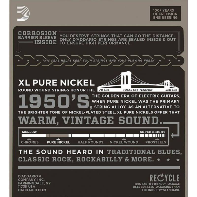 Струны для электрогитары D'Addario EPN120 Pure Nickel Super Light 9/41