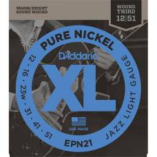Струны для электрогитары D'Addario EPN21 Pure Nickel Jazz Light 12/51