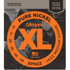 Струни для електрогітари D'Addario EPN22 Pure Nickel Jazz Medium Srings 13/56