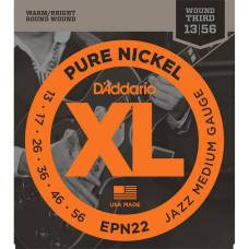 Струни для електрогітари D'Addario EPN22 Pure Nickel Jazz Medium Srings 13/56